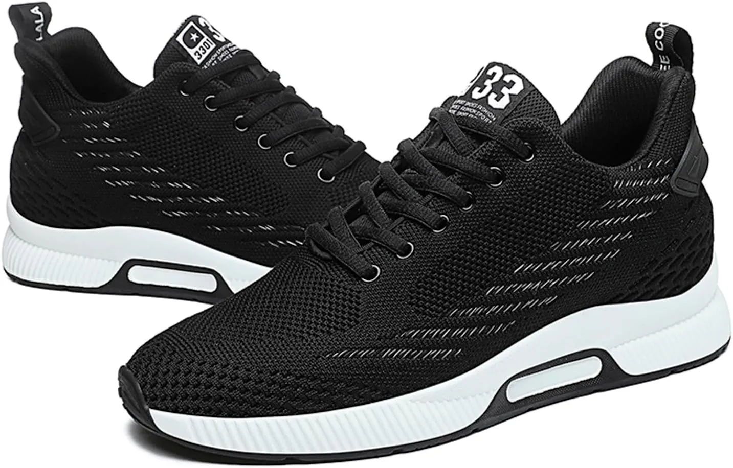 6cm Men's Elevator Shoes Men's Casual Mesh Trainers Lightweight Breathable Lace Up Sports Shoes with Hidden Lift Heel for Men Big Sneaker Slippers Men