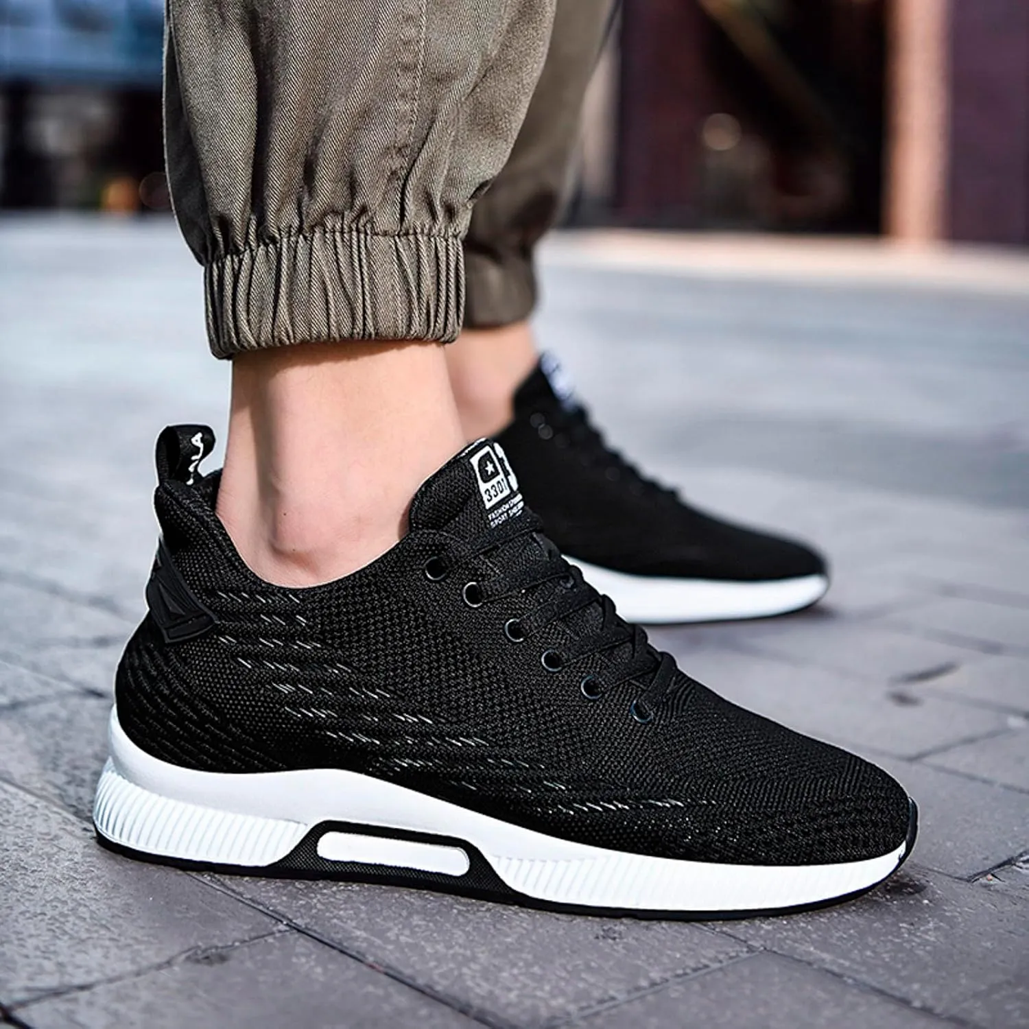 6cm Men's Elevator Shoes Men's Casual Mesh Trainers Lightweight Breathable Lace Up Sports Shoes with Hidden Lift Heel for Men Big Sneaker Slippers Men