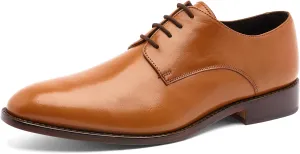 Anthony Veer Truman Derby Oxford Dress Shoes for Men | Lace-Up | Goodyear Welt Construction | Cushioned Footbed & Recraftable Leather Sole with Stacked Heel | Full Grain Calfskin Leather Upper