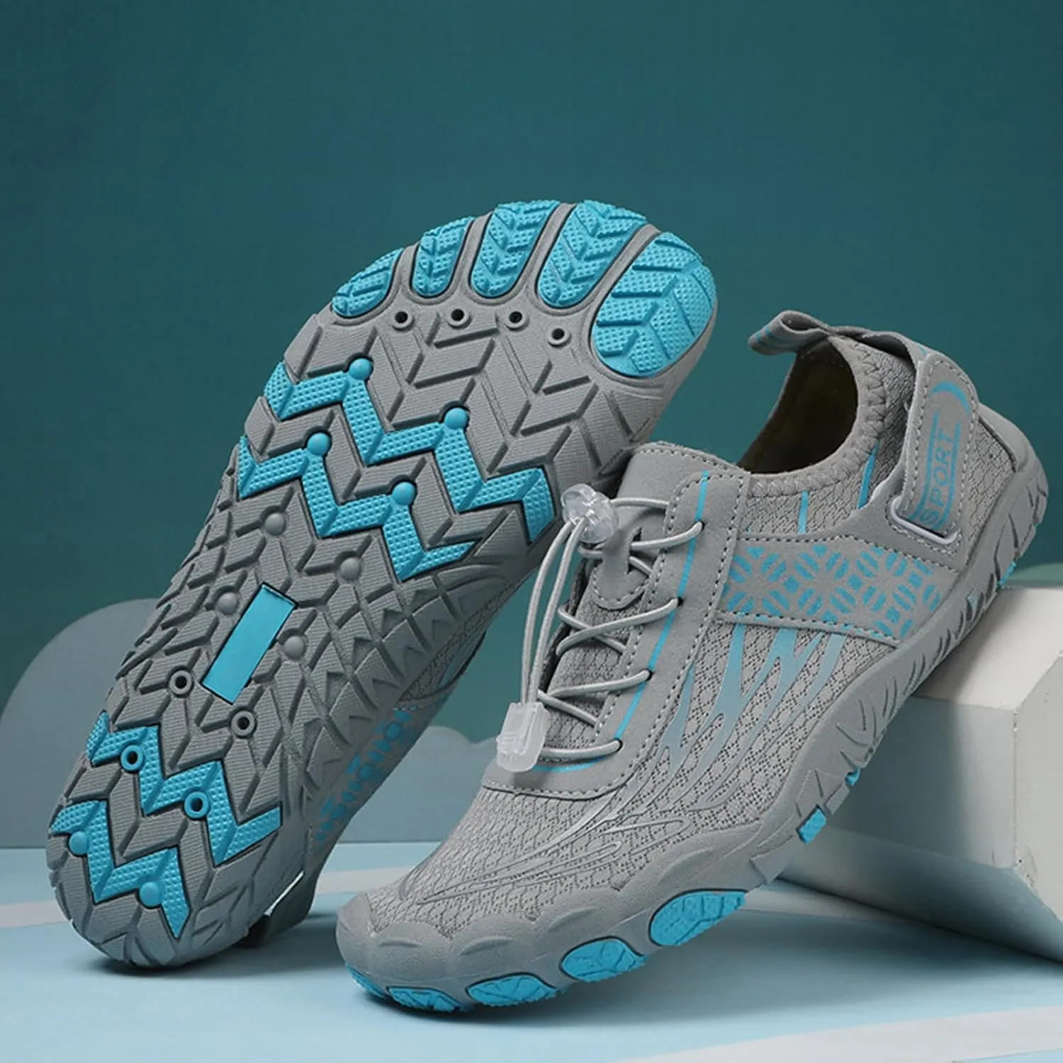 Arch Support Non Slip Minimalist Shoes for Men Breathable Elastic Fly Woven Mesh Sneaker Men's Recovery Shoes