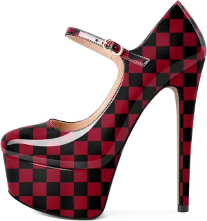 AUMOTED Women's Platforms Pumps 5.9 inch Stiletto High Heels Sexy Shoes for Wedding Party
