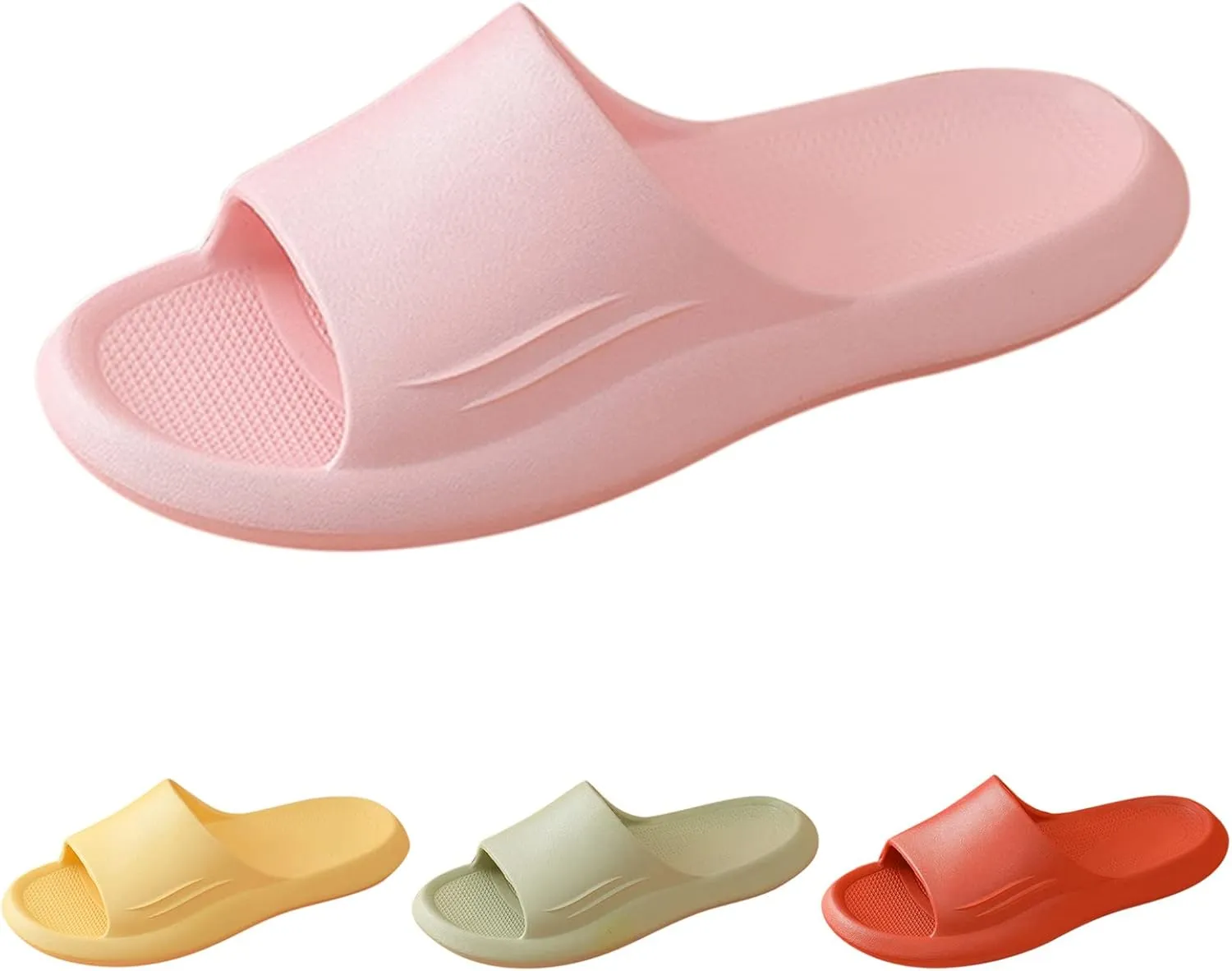 Bath Slippers Lightweight Beach Sandals Soft Sole Open Toe Non Slip Quick Drying Cloud Slides for Women with Arch Support