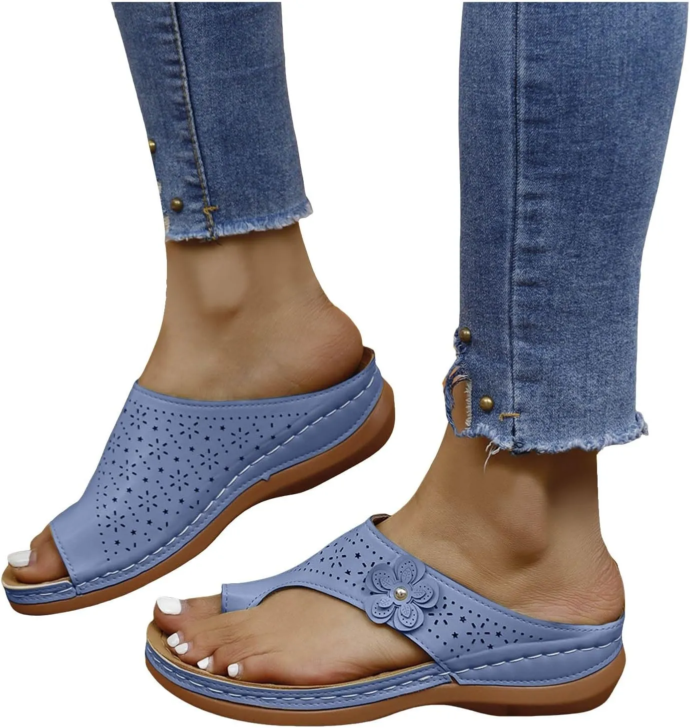 Beach Shoes Women's Flip Flops Elegant Orthopaedic Sandals Open Toe Soft Sole Mules Leisure Outdoor Trendy Summer