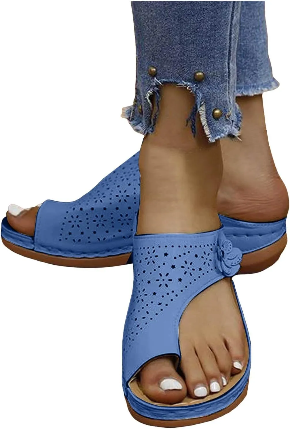 Beach Shoes Women's Flip Flops Elegant Orthopaedic Sandals Open Toe Soft Sole Mules Leisure Outdoor Trendy Summer