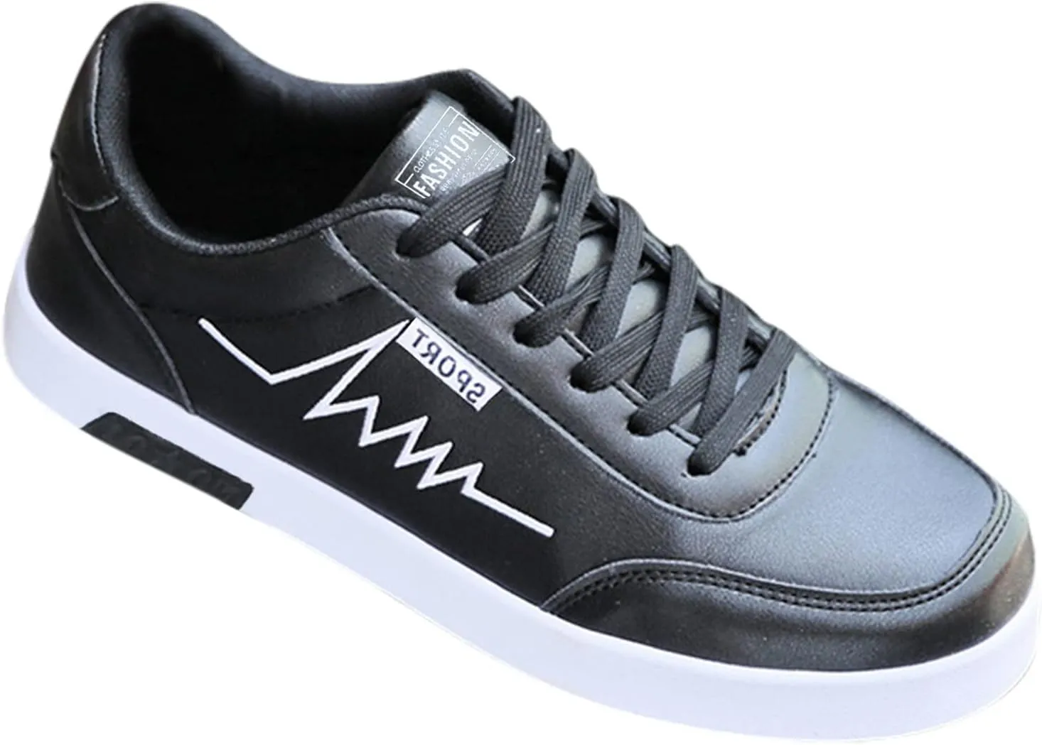 BORAMAX Men's White Casual High Top Fashion Canvas Sneakers