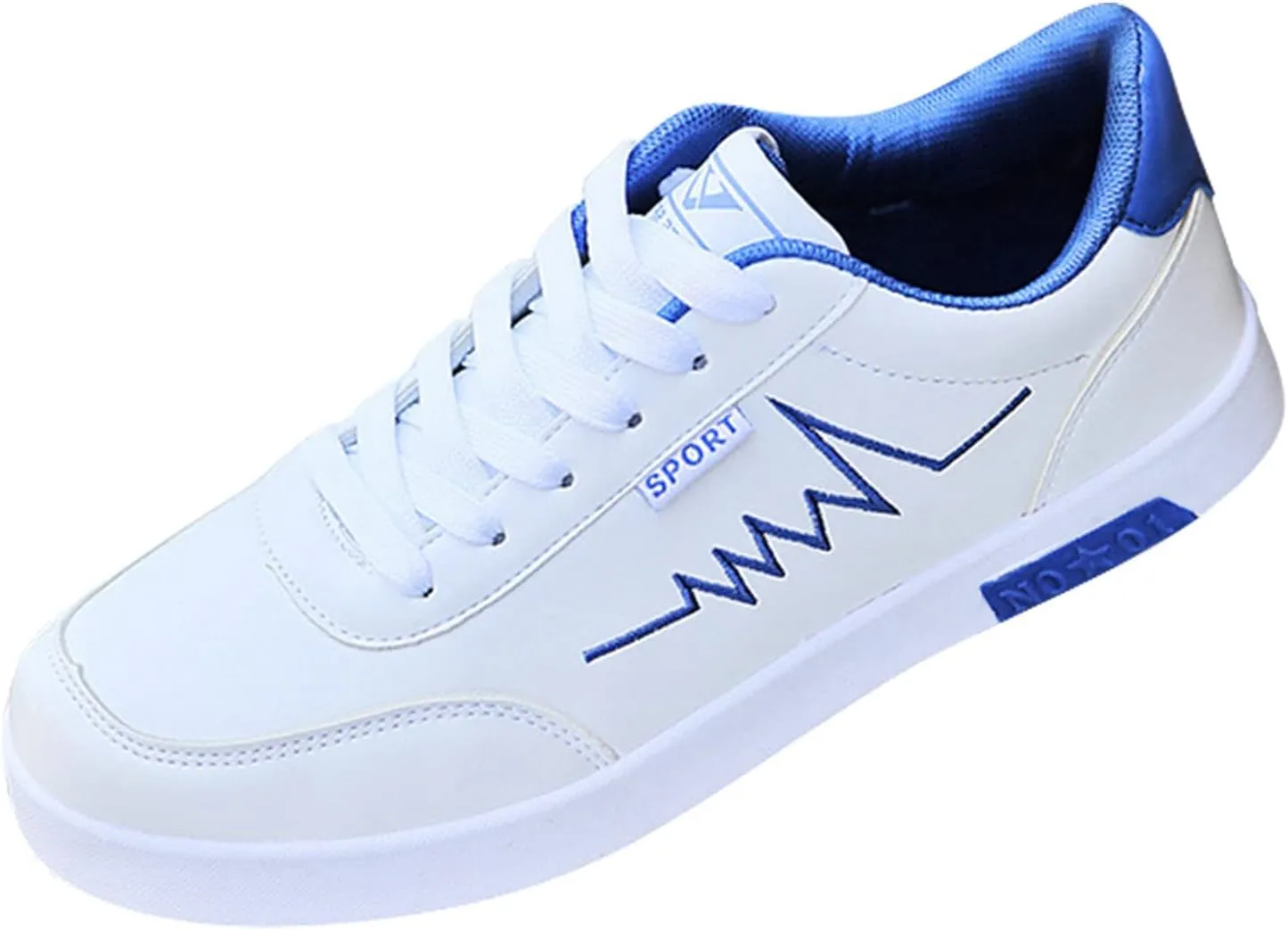 BORAMAX Men's White Casual High Top Fashion Canvas Sneakers