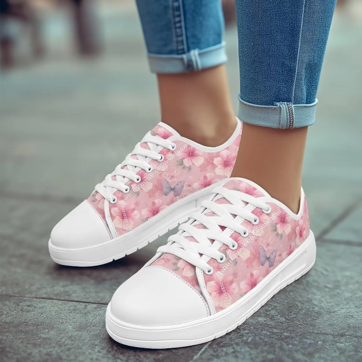 Canvas Shoes for Women Low Top Lace Up Tennis Shoes Girls Fashion Comfortable Sneakers Classic Casual Sneakers