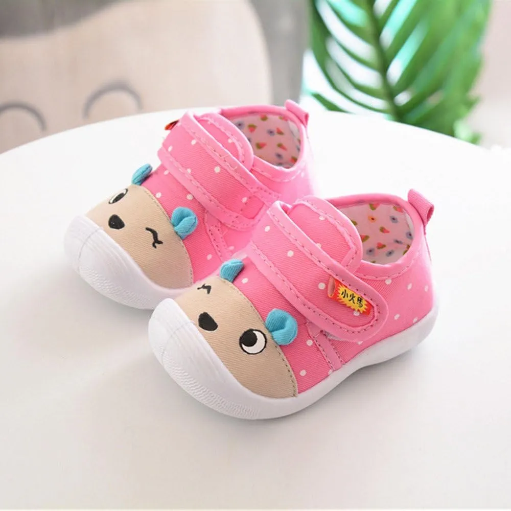 Cartoon Sole Infant Girls Soft Squeaky Shoes - Baby & Kids (Pink, 18-24 Months)