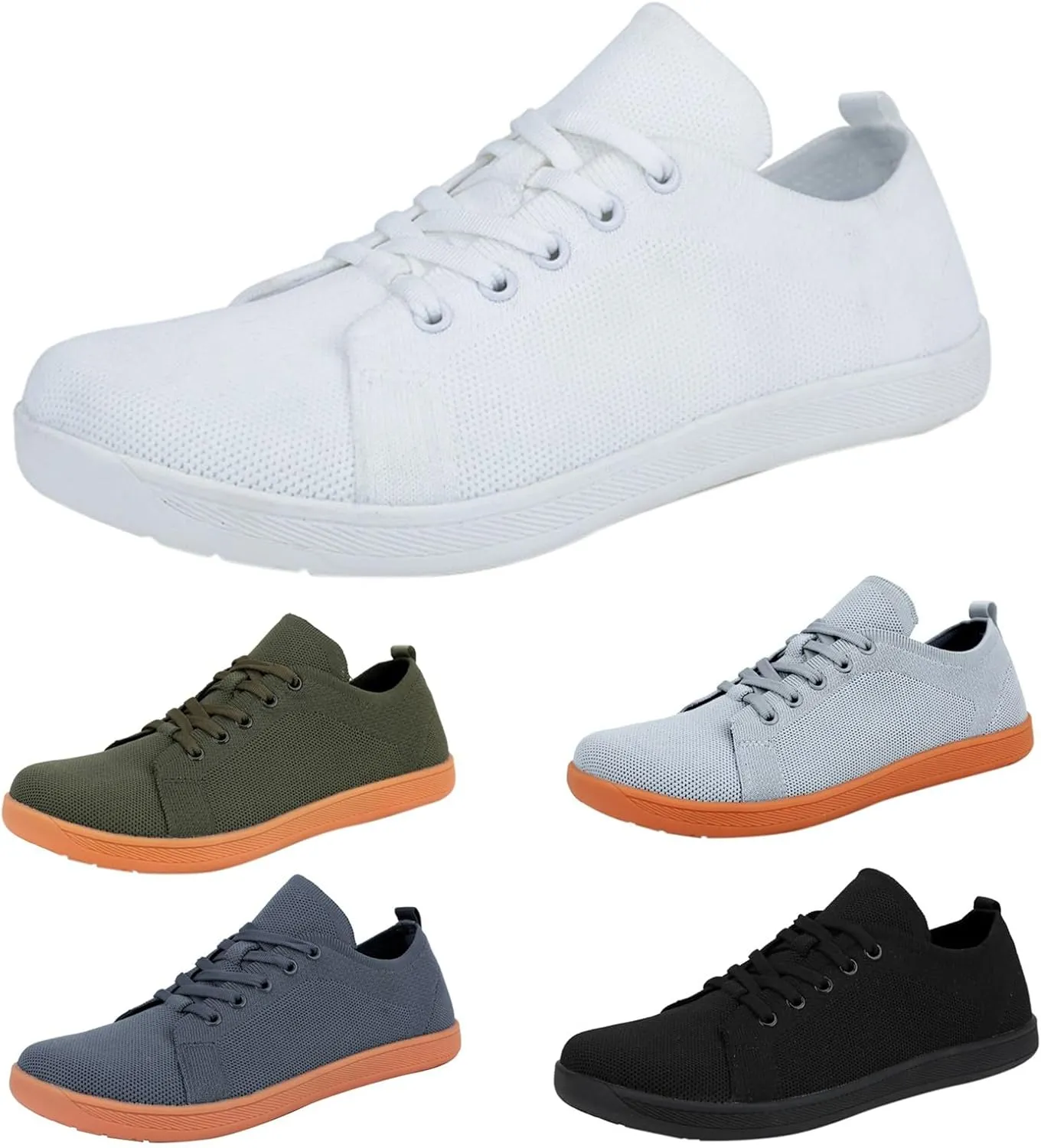 Casual Dress Shoes for Men Mesh Lightweight Breathable Walking Shoes Non Slip Running Shoes Rubber Barefoot Shoes