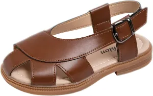 Children Shoes Flat Sandals Hollow Beach Shoes Fashion Soft Sole Girls Boys Casual Sandals Girl Summer Sandals (Brown, 3 Big Kids)