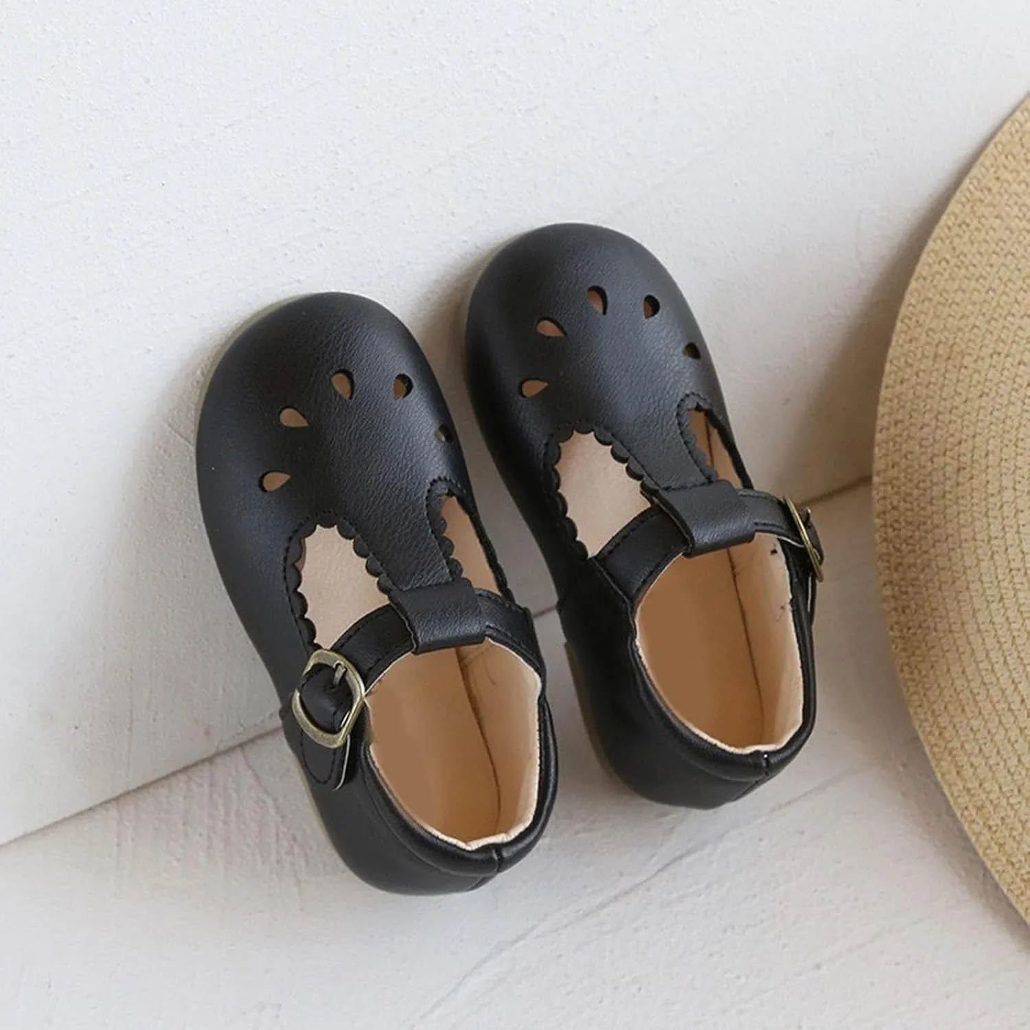 Children's Sandals Summer Solid Soft Sole Hollow Buckle Walking Shoes Birthday School Sandals for Girl Toddler
