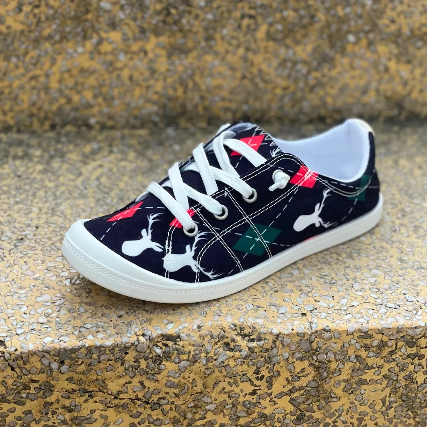 Christmas Sneakers for Women 2024 Womens White Sneakers Casual Platform Loafers for Women Wide Christmas Tennis Shoes for Women Lightweight Breathable