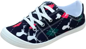 Christmas Sneakers for Women 2024 Womens White Sneakers Casual Platform Loafers for Women Wide Christmas Tennis Shoes for Women Lightweight Breathable