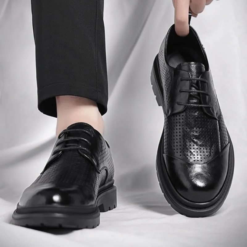 Classic Lace-up Formal Tuxedo Shoes Men's Classic Lace-up Formal Low Mesh Oxfords for Summer Men Hand Sewn Shoes