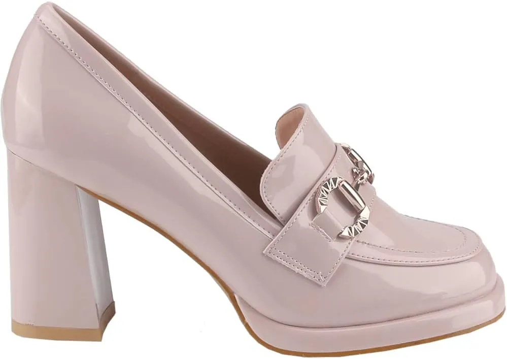 CLOVERLAY Women's Platform Loafer Heels Closed Toe Chunky Block Heel High Penny Loafers Pumps Elegant Comfort Casual Slip On Spring Summer Vacation Spring Break Easter
