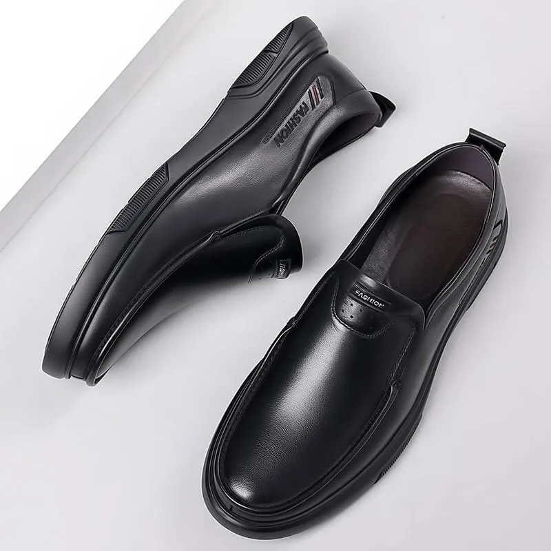 Contemporary Plain Toe Derby Shoes for Men Polished Finish Office Wear Black Tie Events Memory Foam Comfort Technology