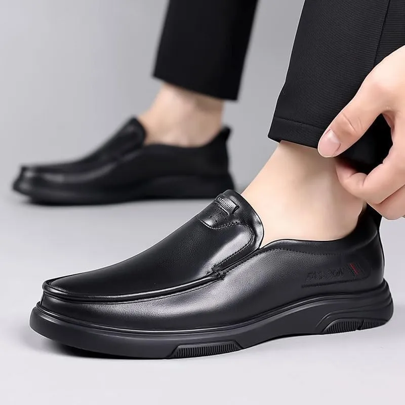 Contemporary Plain Toe Derby Shoes for Men Polished Finish Office Wear Black Tie Events Memory Foam Comfort Technology