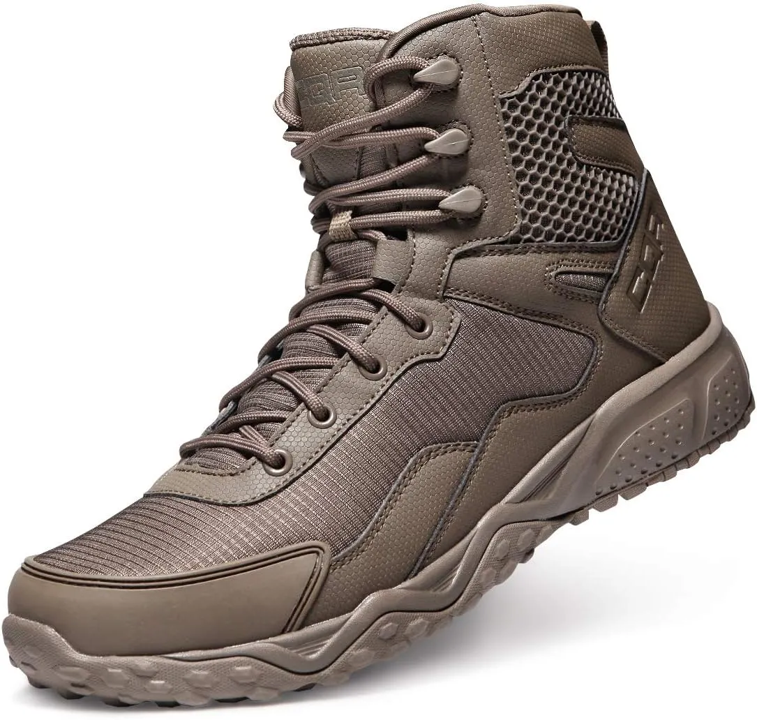 CQR Men's Military Tactical Boots, Lightweight 6 Inches Combat Boots, Durable EDC Outdoor Work Boots
