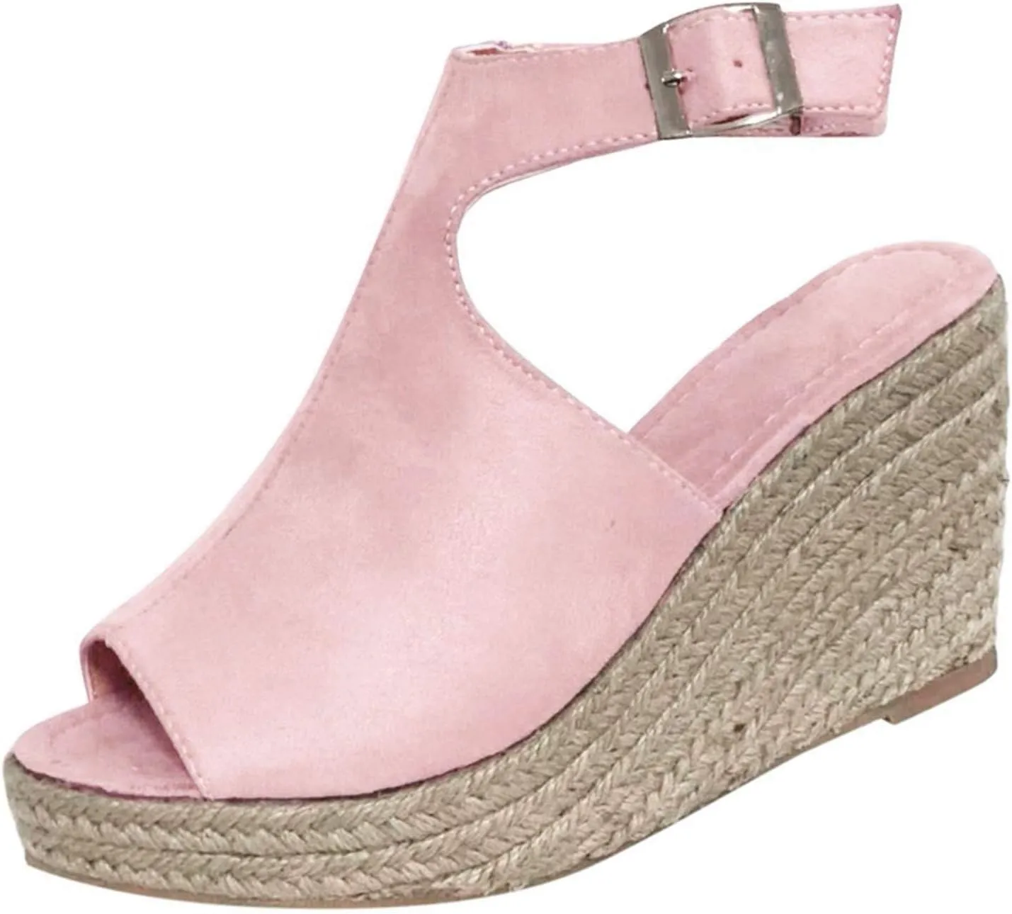 Eduavar Shoes for Women Sandals Dressy, Sandals Women Comfortable Wedge Platform Sandals Open Toe Hook and Loop Sandals