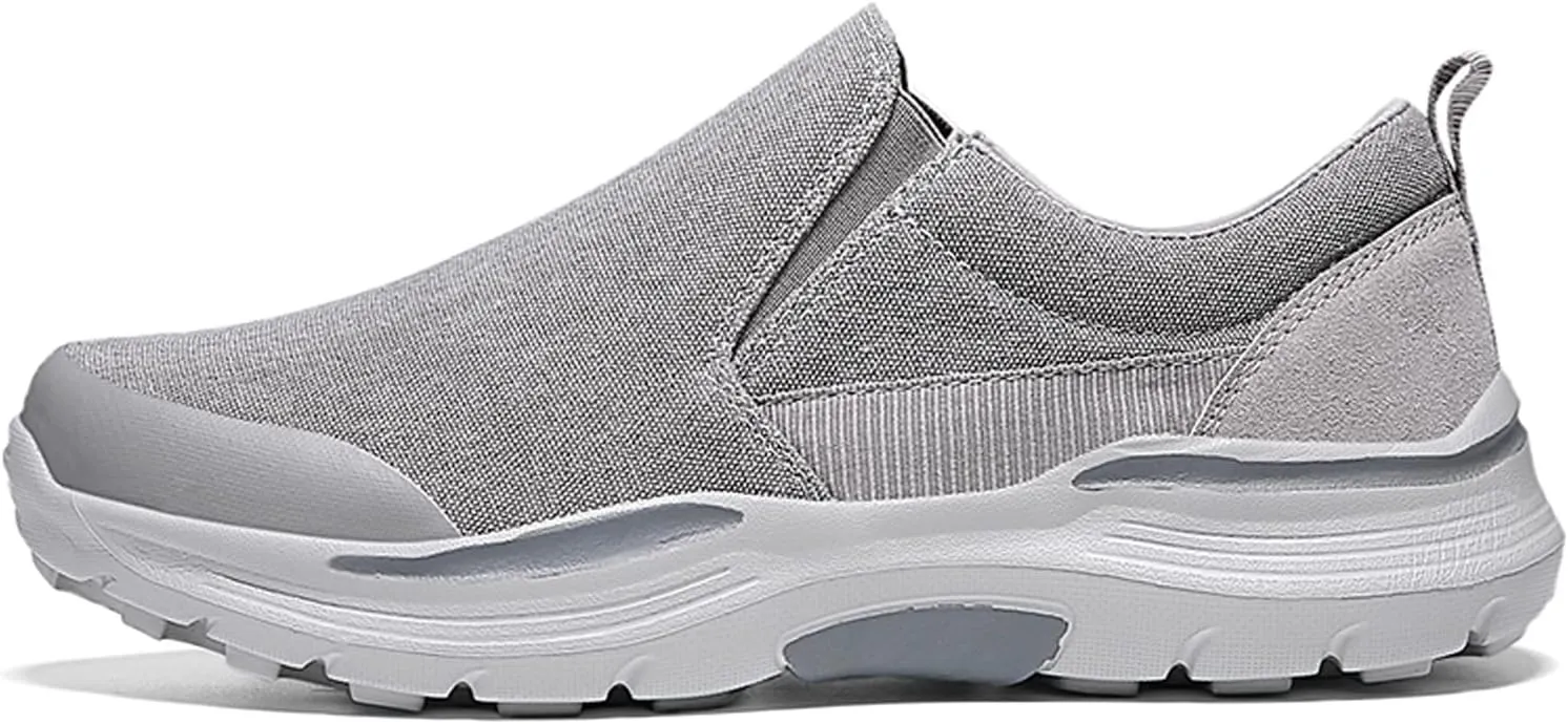 EFTCAL Men's Lightweight Breathable Canvas Shoes,Comfortable Slip On Loafers Outdoor Casual Sneakers Running Shoes