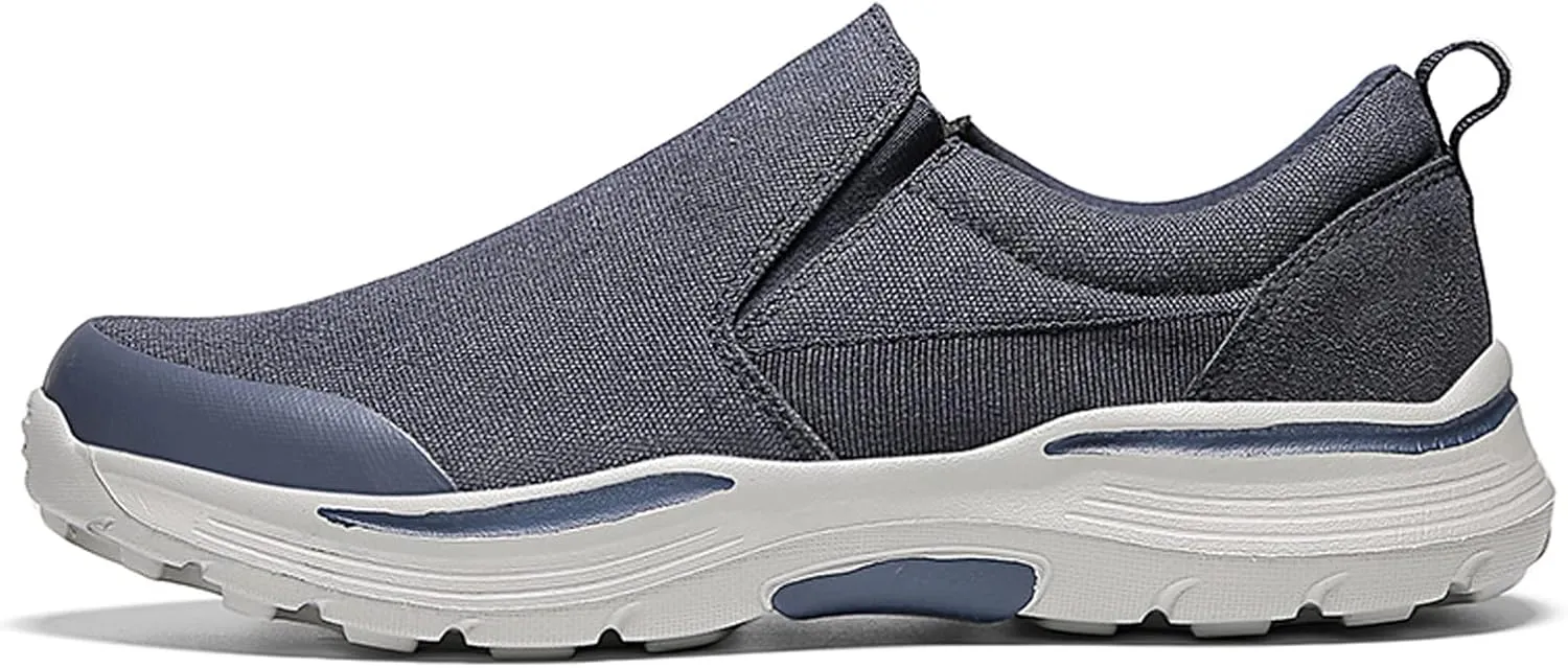 EFTCAL Men's Lightweight Breathable Canvas Shoes,Comfortable Slip On Loafers Outdoor Casual Sneakers Running Shoes
