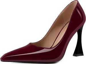 Esvowido Women High Heels Pointed Toe Stilettos Pumps Slip-on Closed Toe 4 Inch Dress Shoes for Party Dress Office Workplace