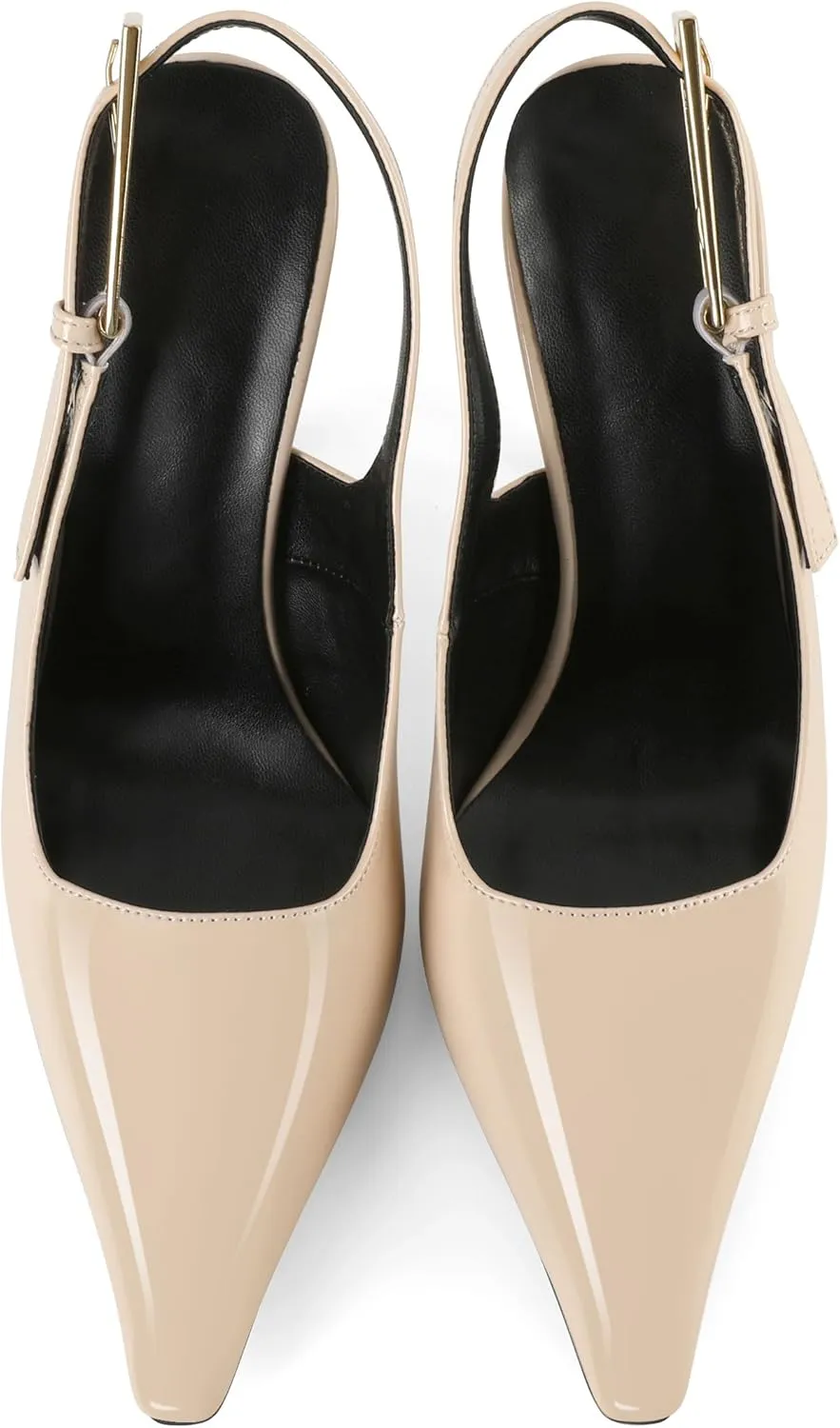 Esvowido Women's Slingback High Heel Pumps Square Pointed Toe Comfort Heels for Women 4" Stiletto Dress Shoes Slip On High Heel Pumps Shoes