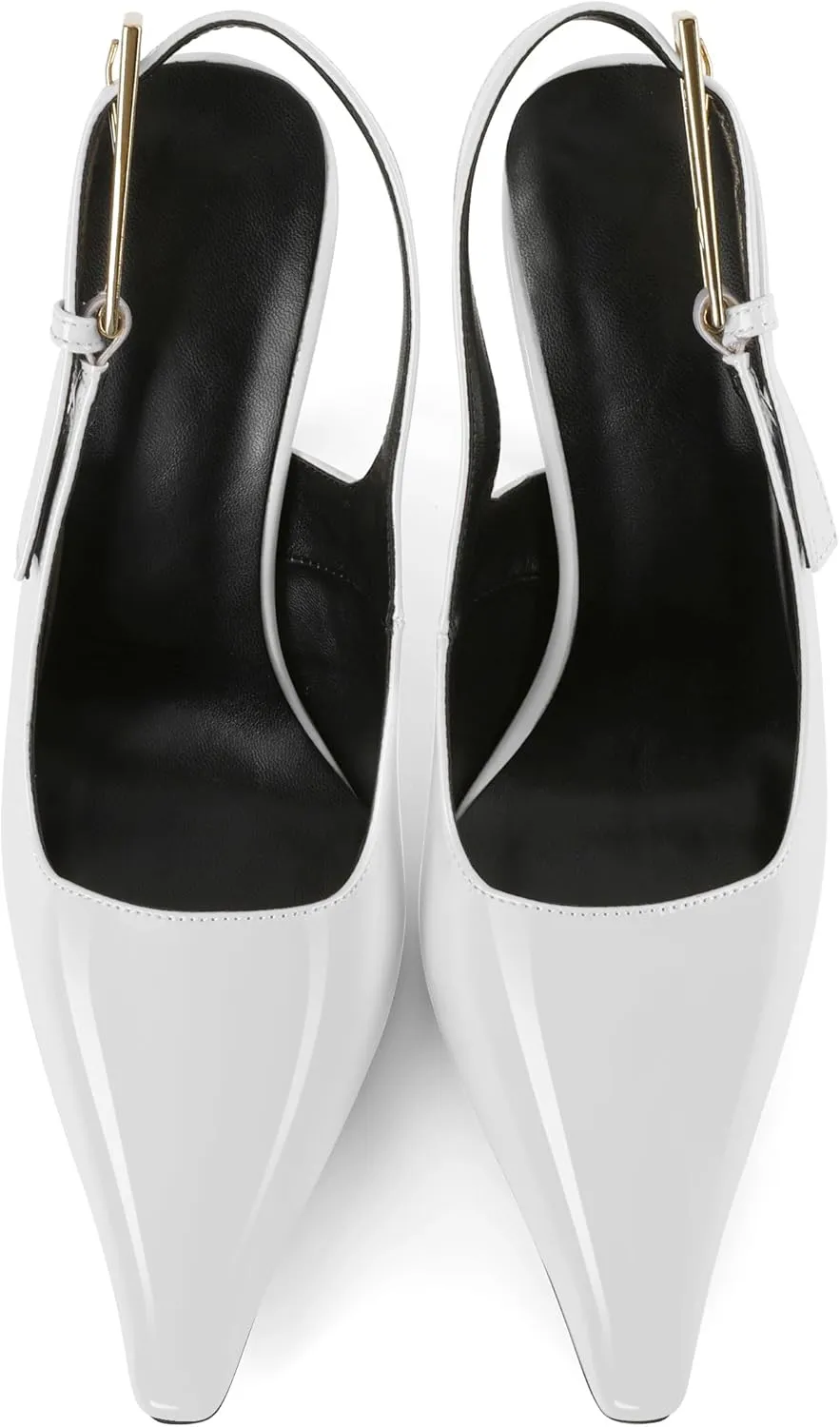 Esvowido Women's Slingback High Heel Pumps Square Pointed Toe Comfort Heels for Women 4" Stiletto Dress Shoes Slip On High Heel Pumps Shoes