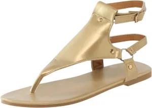 Flat Sandals for Women Dressy T-Strap Thong Flat Leather Strappy Sandal Summer Comfortable Ankle Strap Womens Open Toe Casual Sandal
