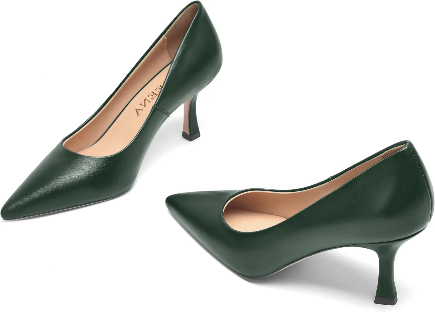 FOGEENA Womens Casual Pointed Toe Office Matte Slip On Stiletto High Heel Pumps Shoes 2.5 Inch