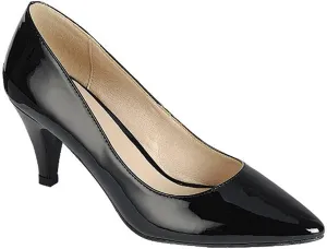 Forever Link Women's Pointed Toe Patent Mid Heel Slip On Pump Dress Shoes