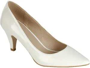 Forever Link Women's Pointed Toe Patent Mid Heel Slip On Pump Dress Shoes