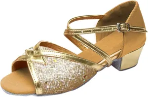 Girls Sandals Comfortable Soft Sole Small Thick Heel Children Dance Shoes Fashionable Soft Sole Dance Girl's Sandals