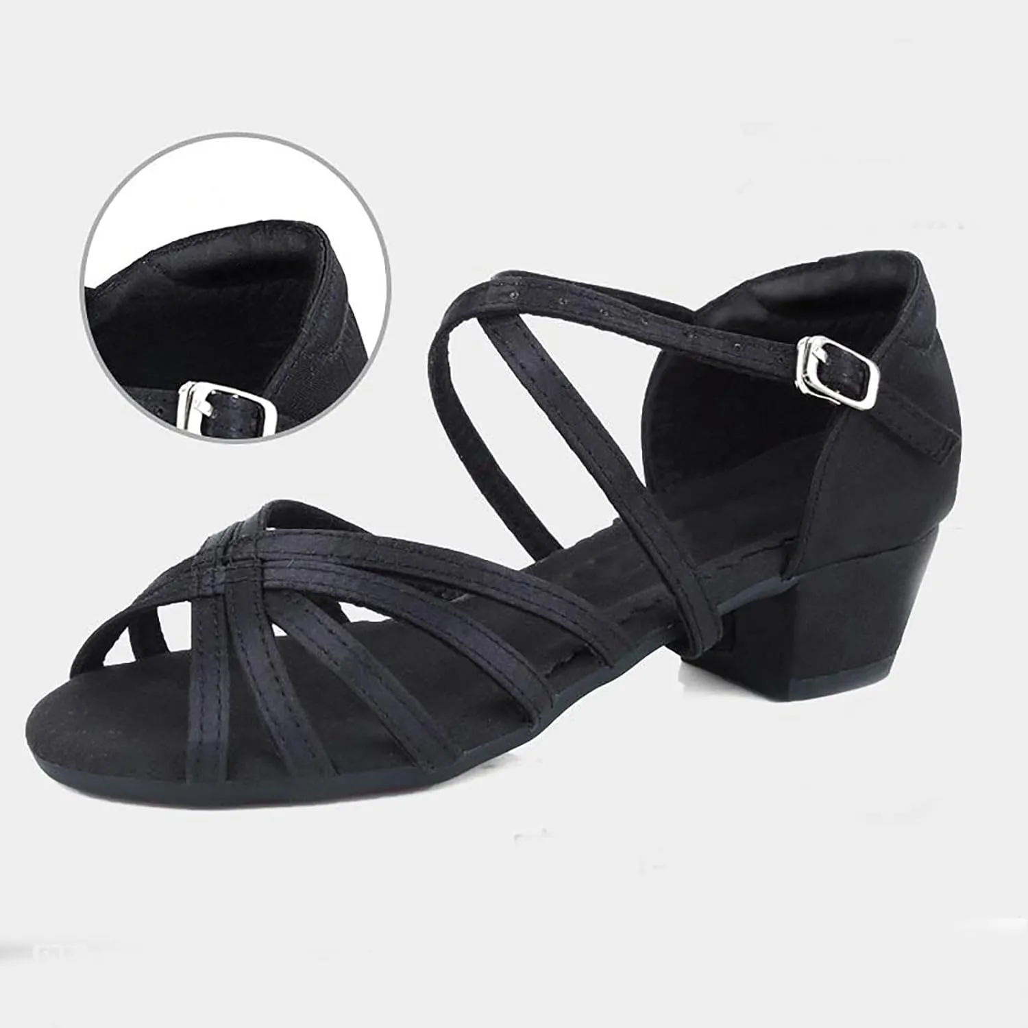 Girls Sandals Comfortable Soft Sole Small Thick Heel Children Dance Shoes Fashionable Soft Sole Dress Sandals for Girls