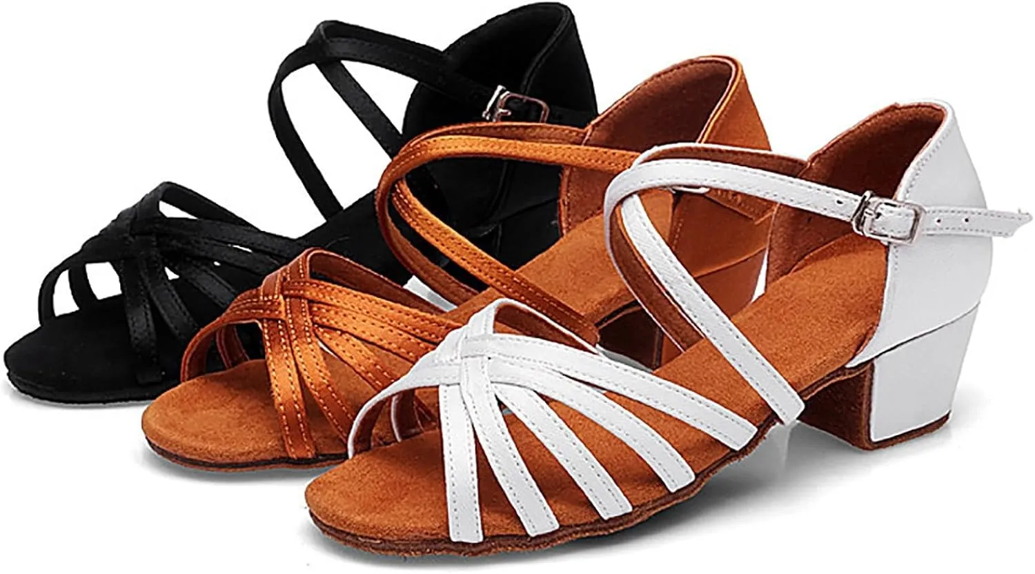 Girls Sandals Comfortable Soft Sole Small Thick Heel Children Dance Shoes Fashionable Soft Sole Dress Sandals for Girls