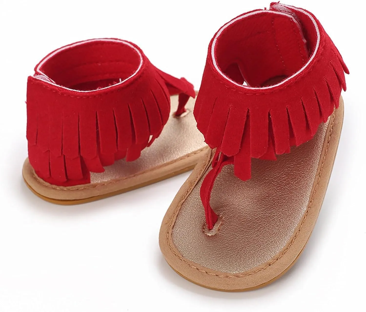 Girls Tassels Sandals Kids Open Toe Breathable Flip Flop Non-Slip Rubber Soft Sole Outdoor Kids Dress Sandals Girls