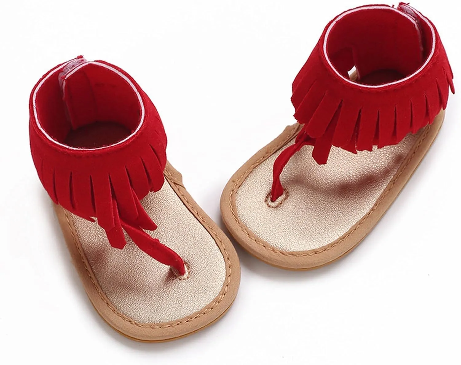 Girls Tassels Sandals Kids Open Toe Breathable Flip Flop Non-Slip Rubber Soft Sole Outdoor Kids Dress Sandals Girls