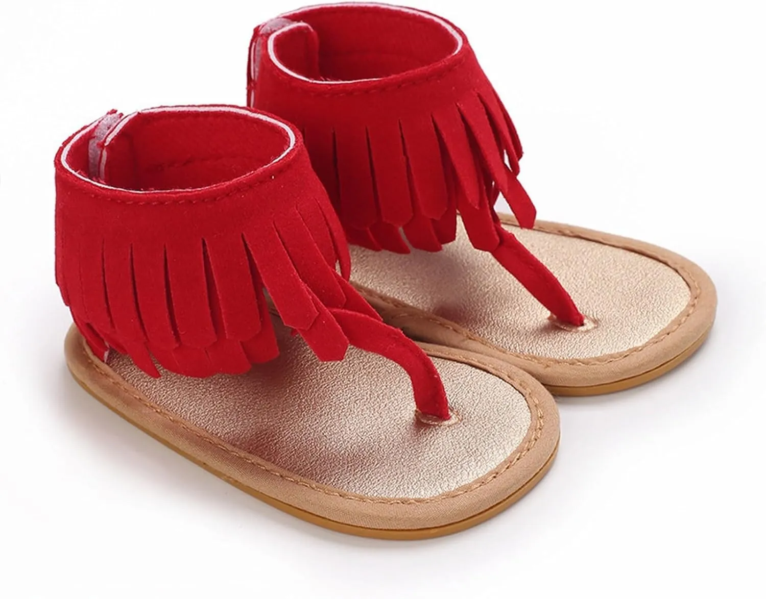Girls Tassels Sandals Kids Open Toe Breathable Flip Flop Non-Slip Rubber Soft Sole Outdoor Kids Dress Sandals Girls