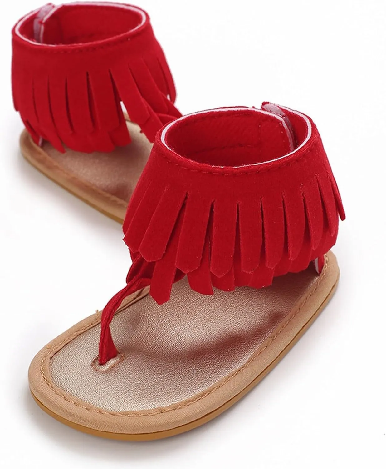 Girls Tassels Sandals Kids Open Toe Breathable Flip Flop Non-Slip Rubber Soft Sole Outdoor Kids Dress Sandals Girls
