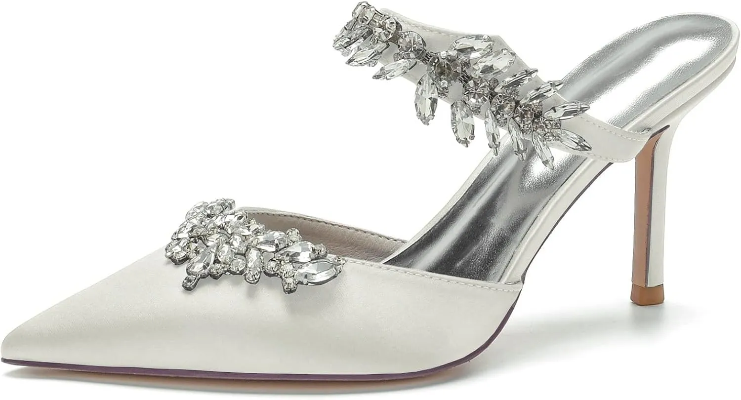 Heels Shiny Ladies Pointed Toe Evening Dress Shoes Thin Heels Bridal Wedding Party Ceremony Stilettos Crystal Fringe High Heels