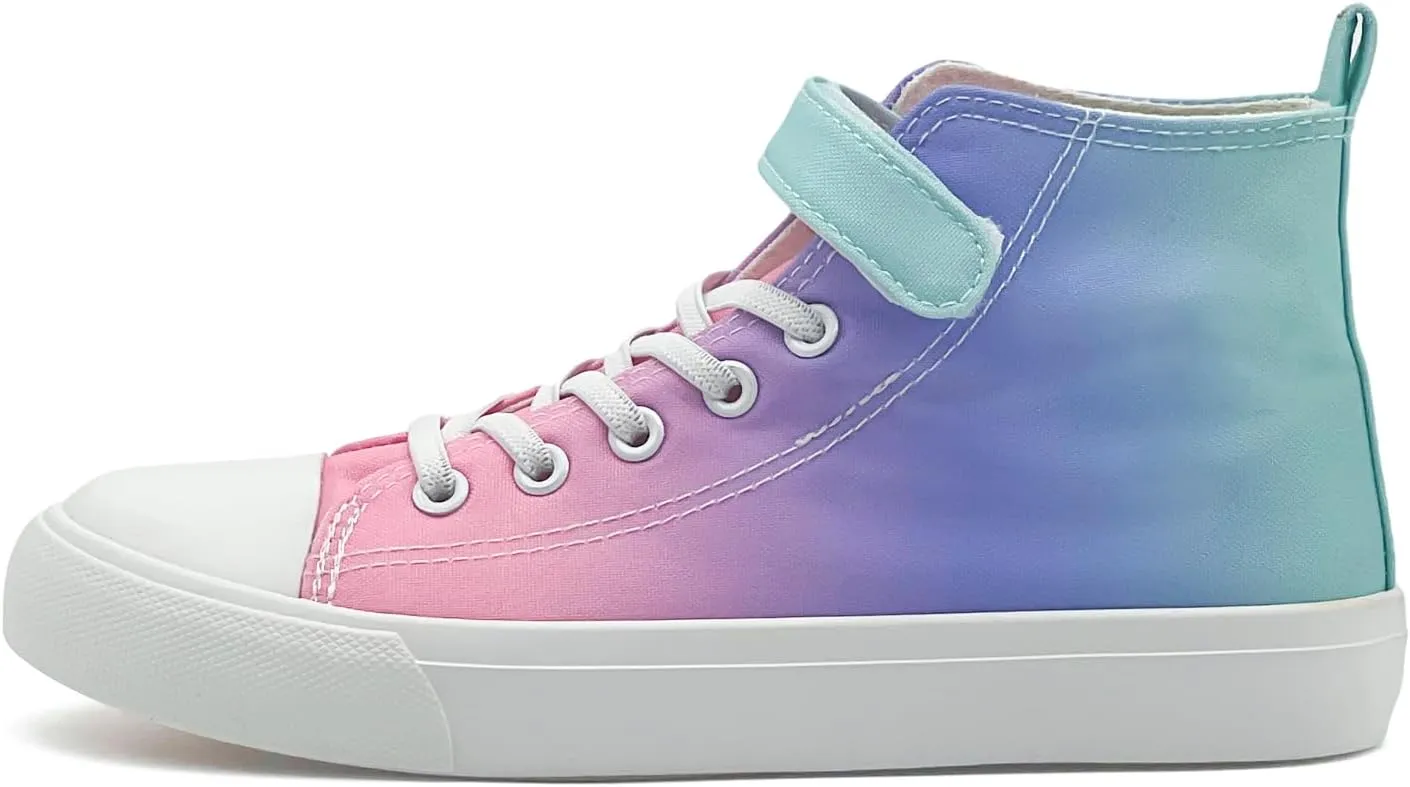 Kids Canvas Sneakers for Boys Girls Lace-up Canvas Shoes Low Top Toddler Walking Shoes Casual Lightweight Adjustable Strap Big Kid Running Sneakers