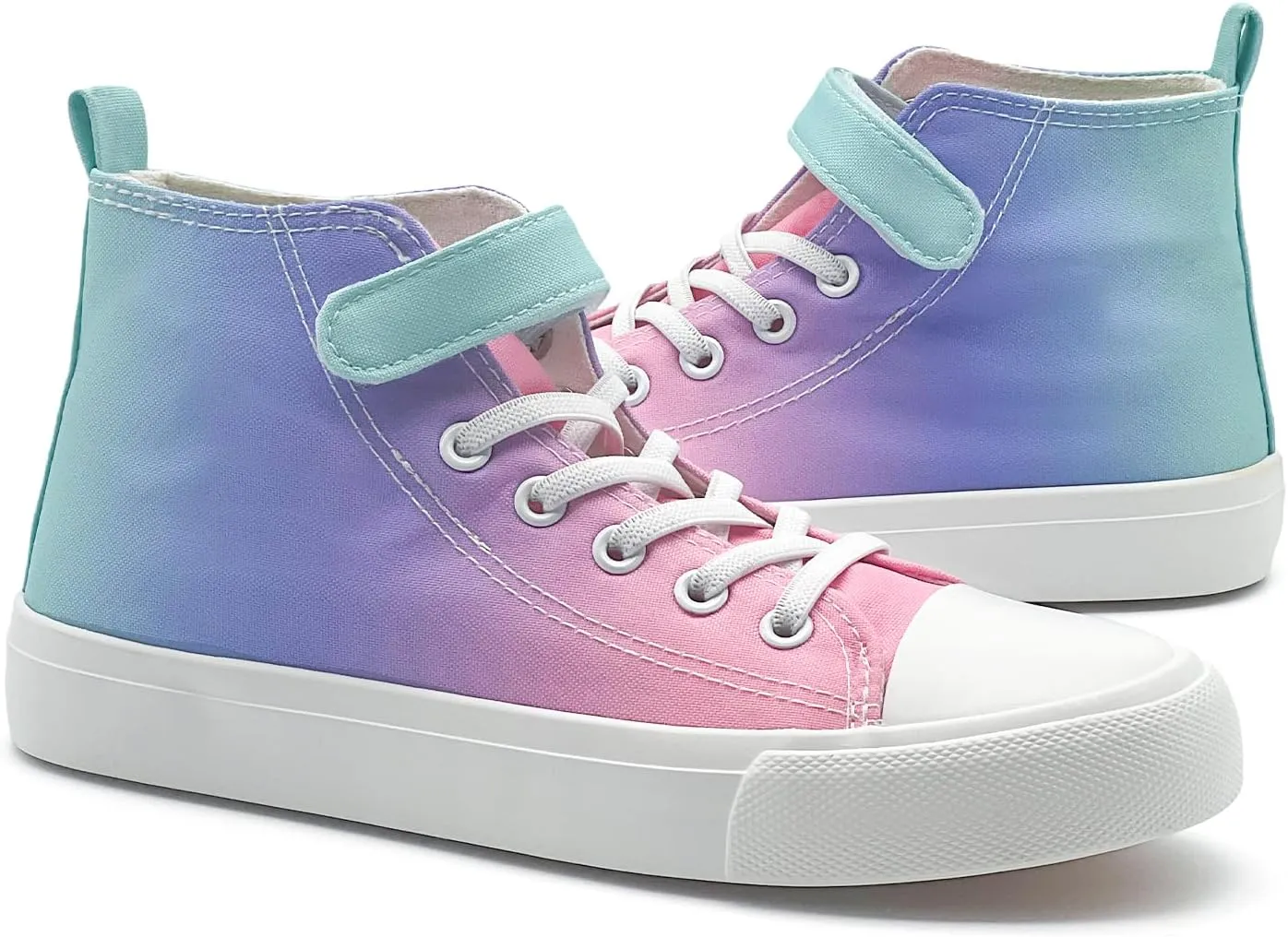Kids Canvas Sneakers for Boys Girls Lace-up Canvas Shoes Low Top Toddler Walking Shoes Casual Lightweight Adjustable Strap Big Kid Running Sneakers
