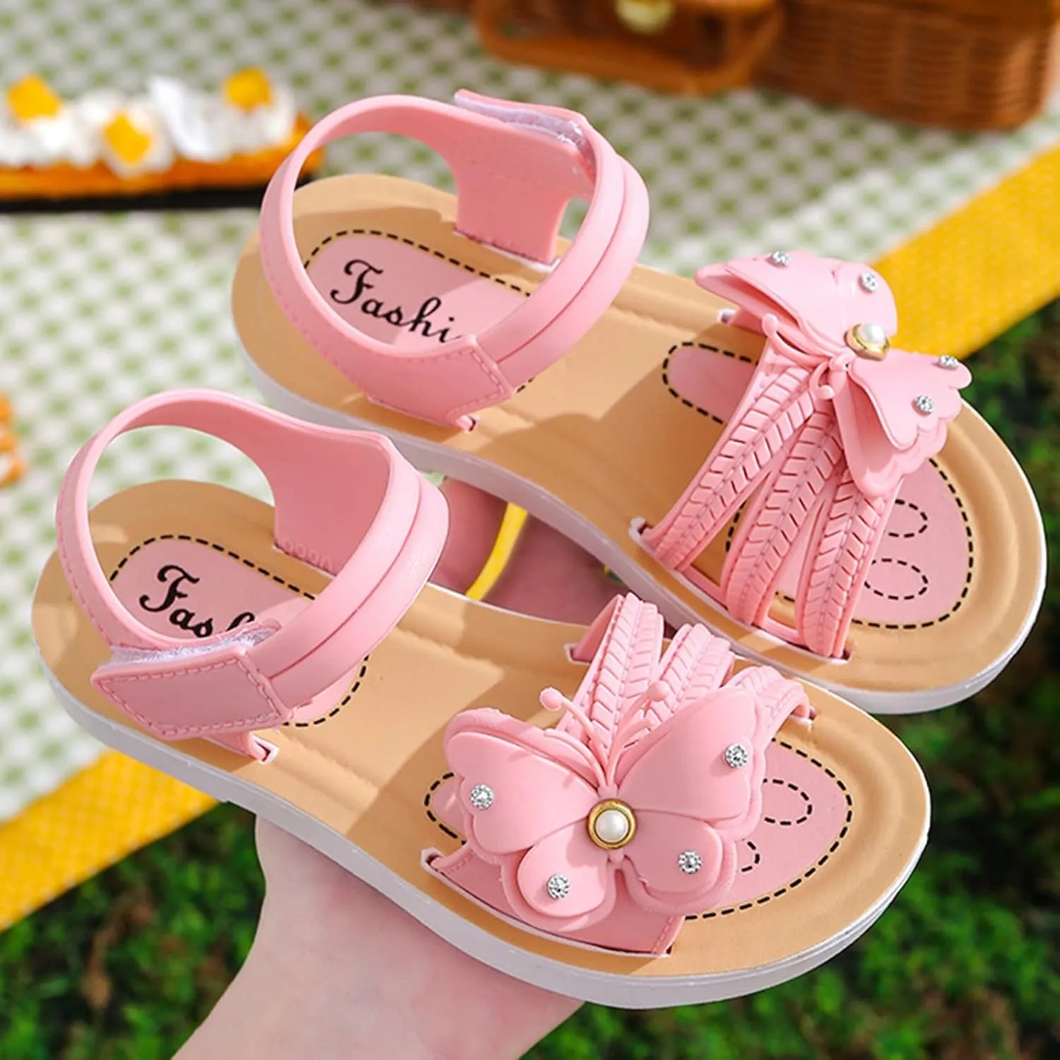 Kids Toddler Girls Summer Beach Sandals Soft Sole Non Slip Lightweight Comfortable Fashion Bow Princess Shoes