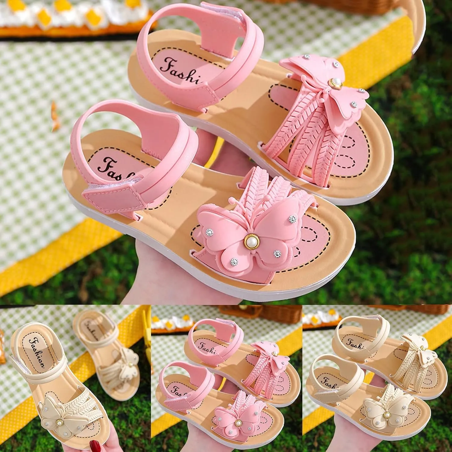 Kids Toddler Girls Summer Beach Sandals Soft Sole Non Slip Lightweight Comfortable Fashion Bow Princess Shoes