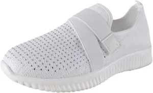 Ladies Mesh Breathable Solid Color Casual Walking Shoes Comfortable Lighweight Sneakers Low Top Slip on Soft Sole Outdoor Sports Shoes for Women