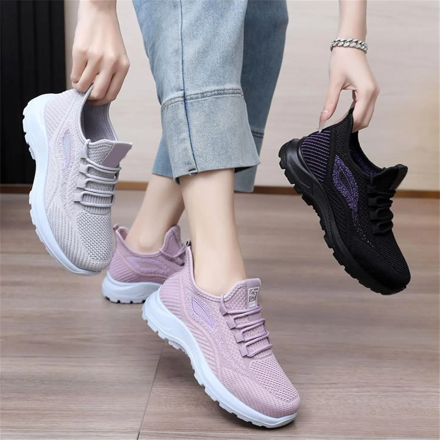 Ladies Mesh Orthopedic Sneakers Breathable Lace Up Walking Running Shoes Comfortable Tennis Shoes Non Slip Lightweight Casual Womens Sneakers