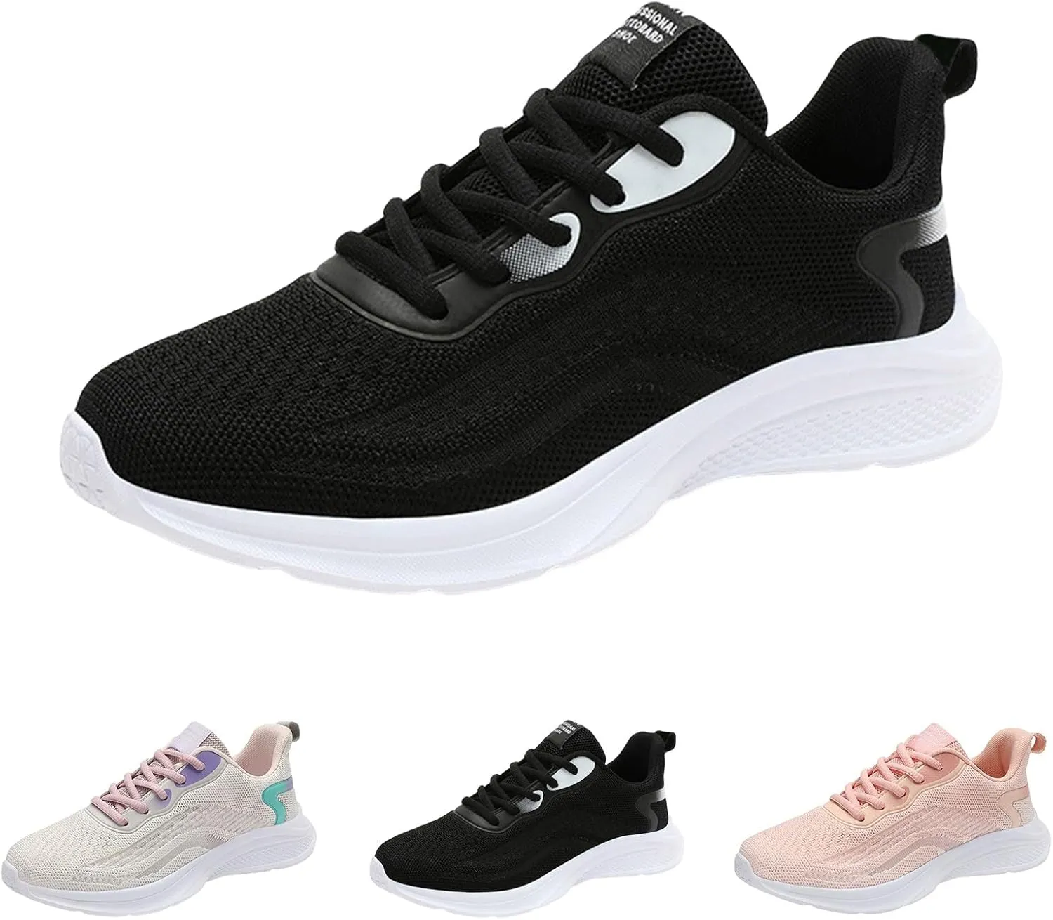 Ladies Orthopedic Sneakers Lace-up Casual Breathable Soft Sole Walking Running Shoes Comfortable Tennis Shoes Non Slip Womens Sneakers with Arch Support