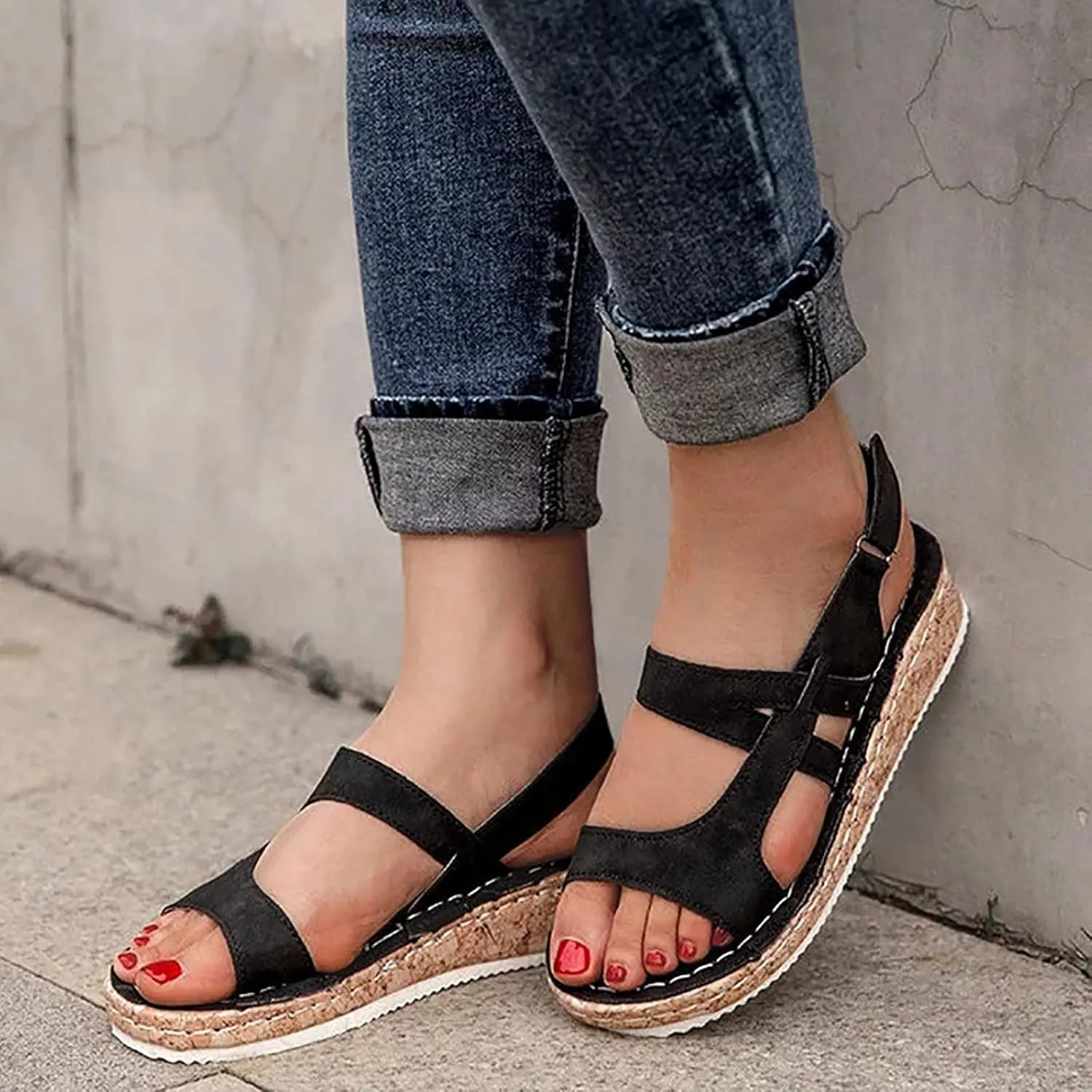 Lady Bandage Wedge Sandals for Women Summer Sandals Open Toe Platform Sandals