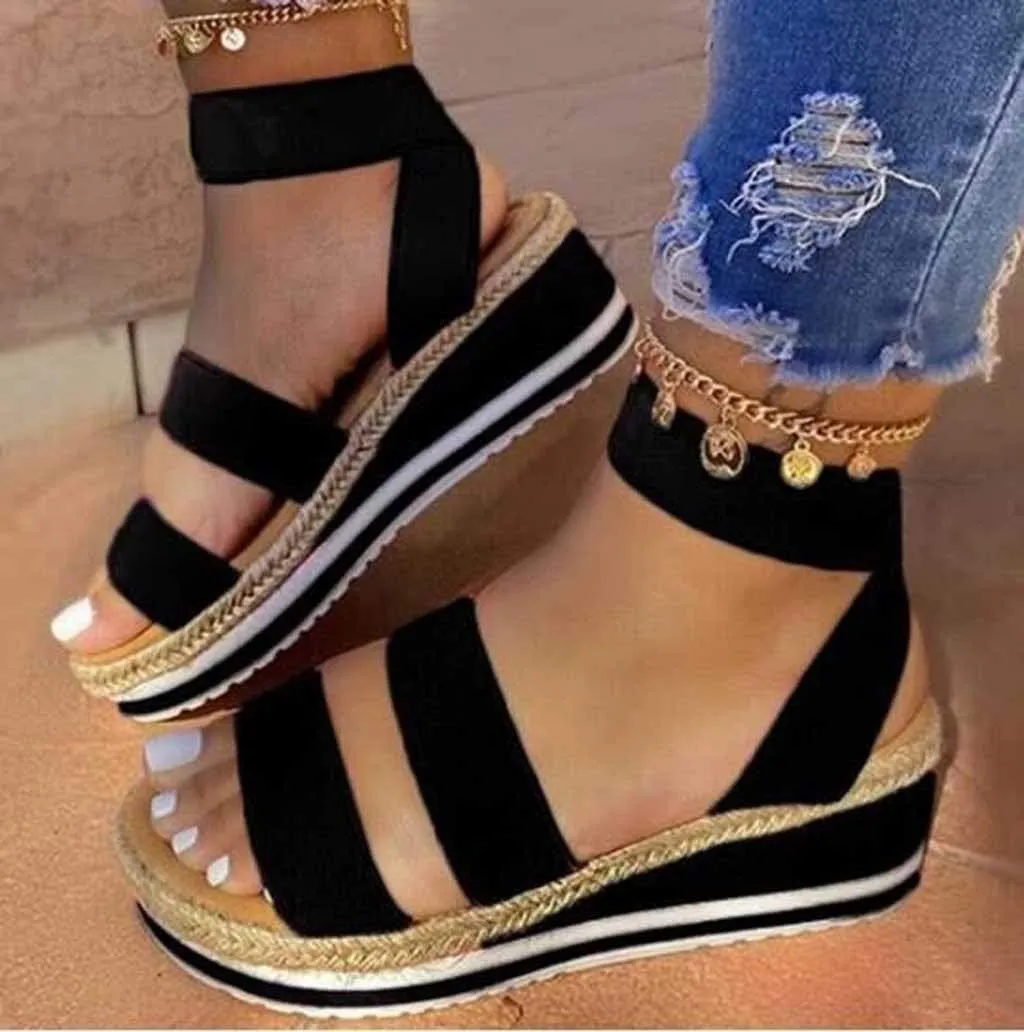 Lady Bandage Wedge Sandals for Women Summer Sandals Open Toe Platform Sandals