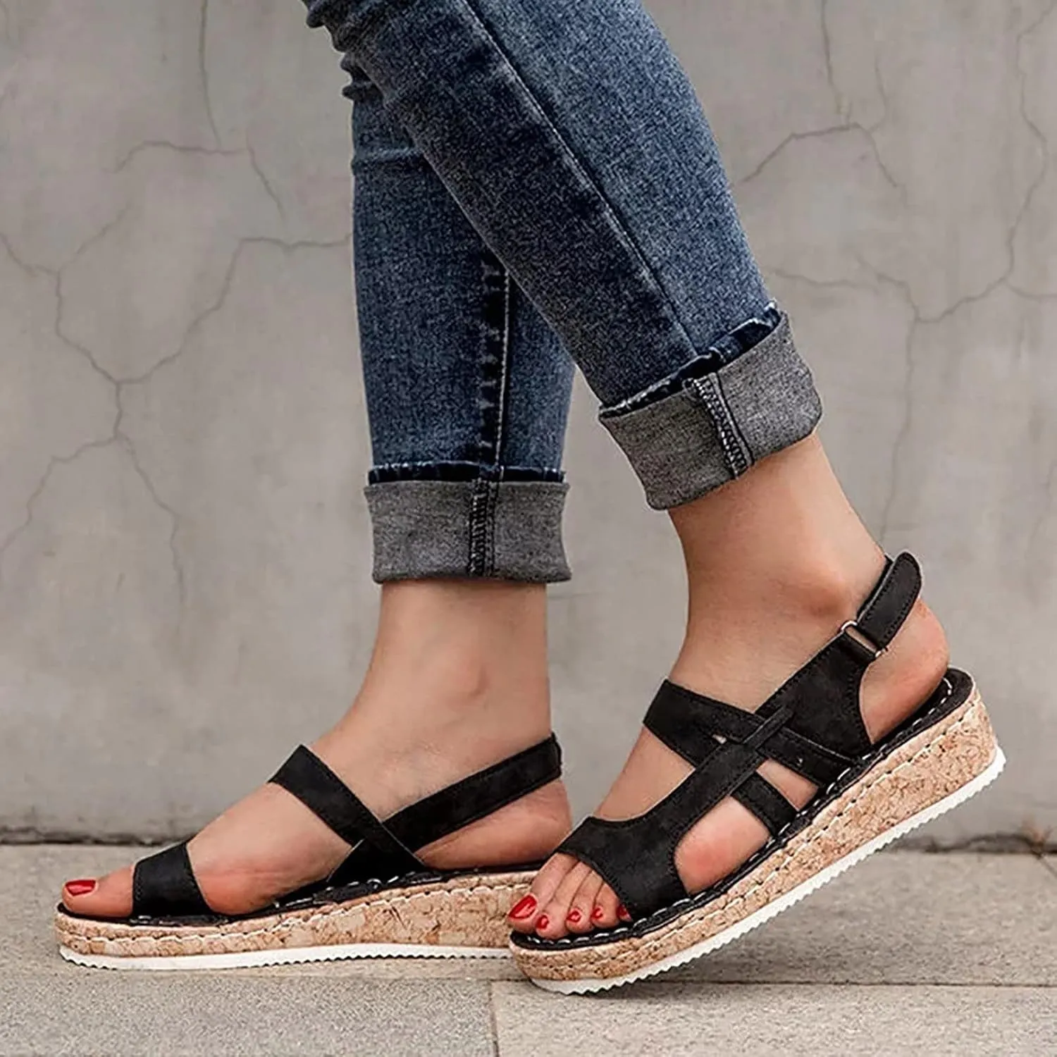 Lady Bandage Wedge Sandals for Women Summer Sandals Open Toe Platform Sandals
